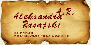 Aleksandra Rašajski vizit kartica